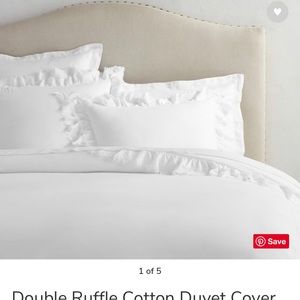 Pottery Barn Double Ruffle Queen Duvet